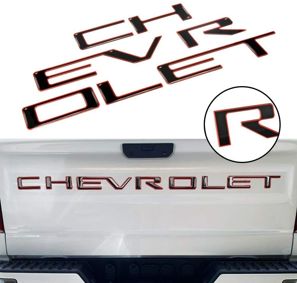 3D Raised Tailgate Insert Letters Emblem for 2019-2024 Chevrolet Silverado Model