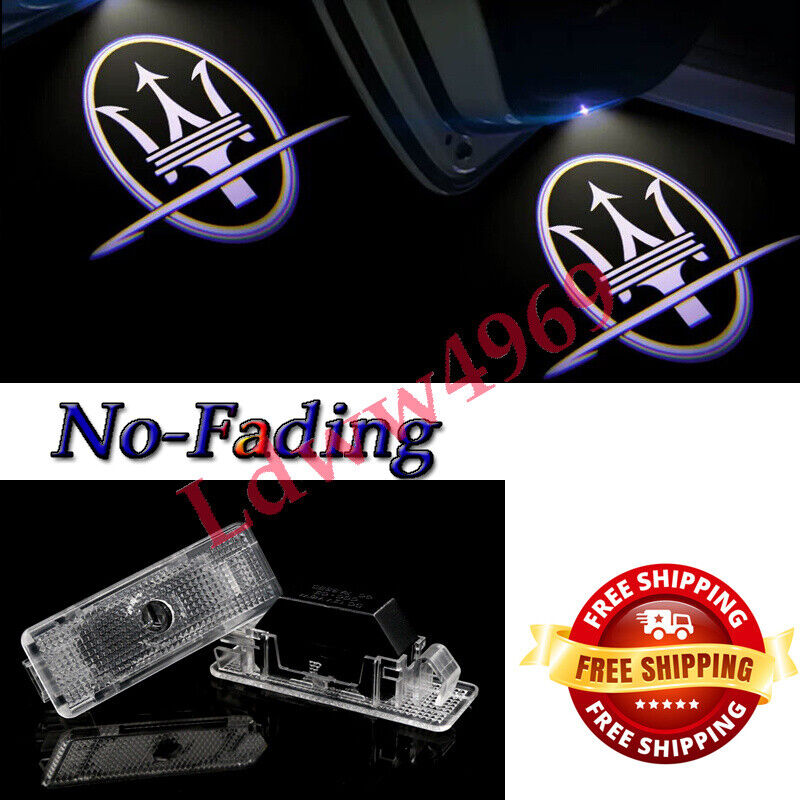 2pc No fading LED Door Courtesy Light Projector For Maserati GranTurismo 2008-19
