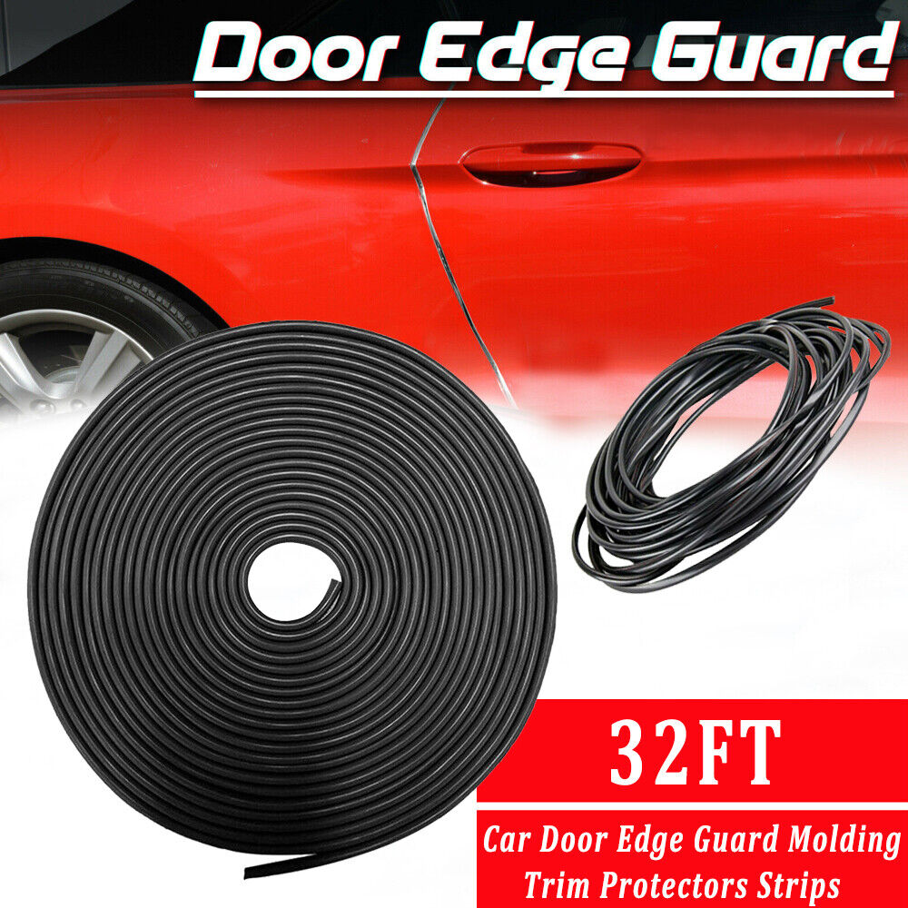 32ft U Shape Rubber Seal Car Door Edge Guard Molding Trim Protectors Strip Black