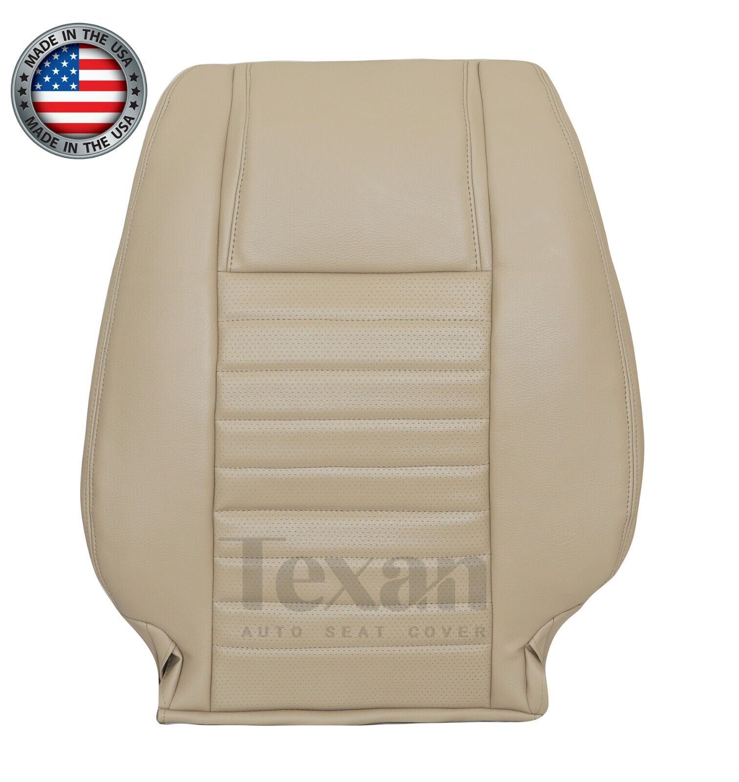 05, 06, 07, 08, 09 Ford Mustang GT V8 Driver Lean Back Perforated Seat Cover Tan