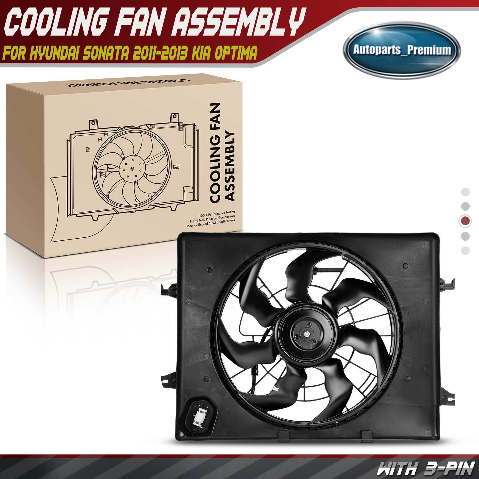 Radiator Cooling Fan Assembly w/ Shroud for Hyundai Sonata 2011-2013 Kia Optima