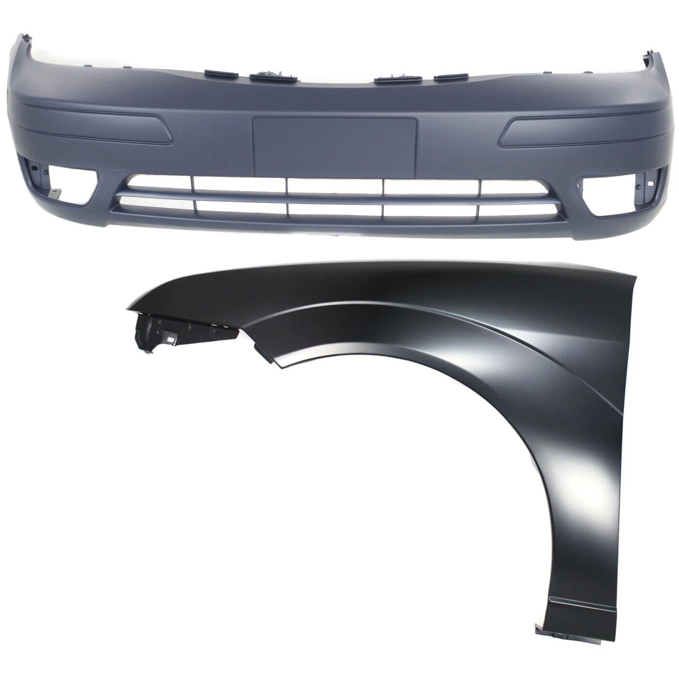 Bumper Cover Fascia Kit Front for Ford Focus 2005-2007