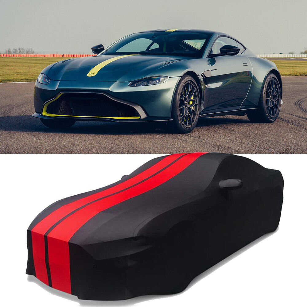 For Aston Martin Vantage Indoor Car Cover Dustproof Satin Stretch Black&Red