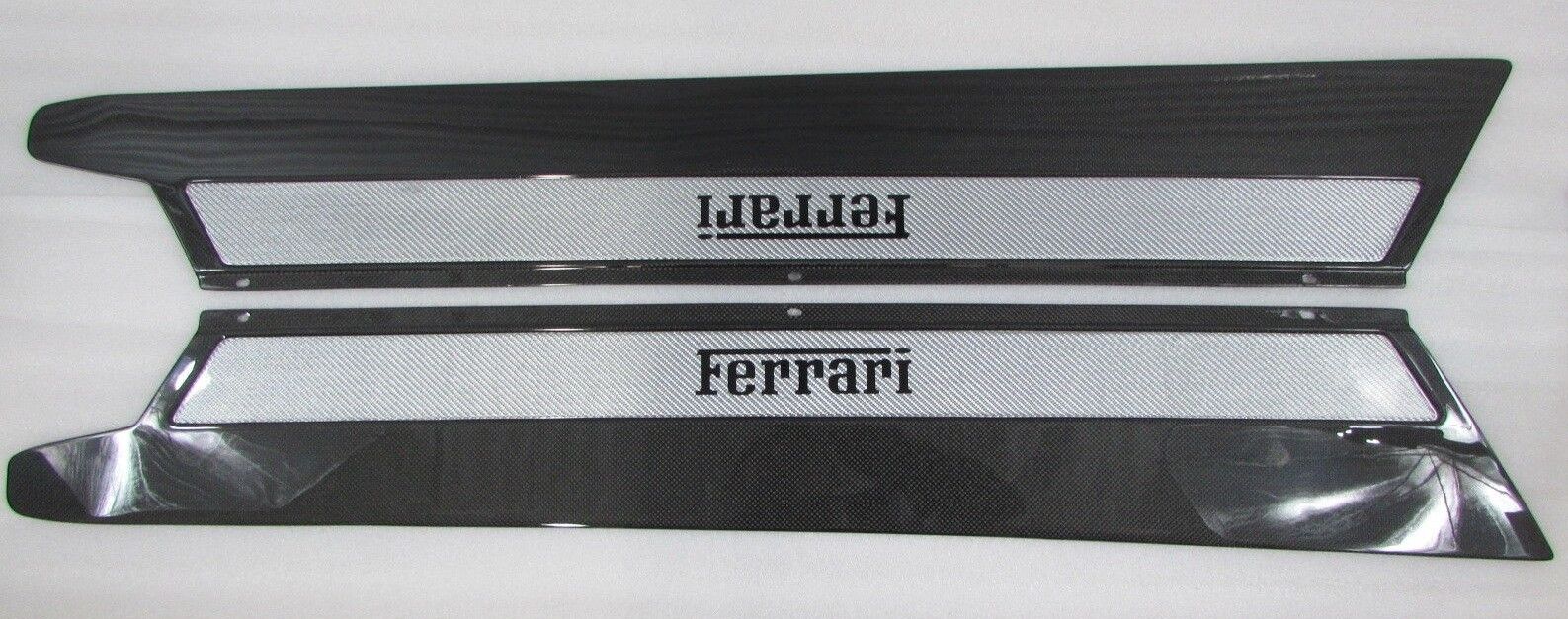 Ferrari 355, Door Step Plate, Black/Silver, Carbon Fiber, 1X1 Weave Pattern, New