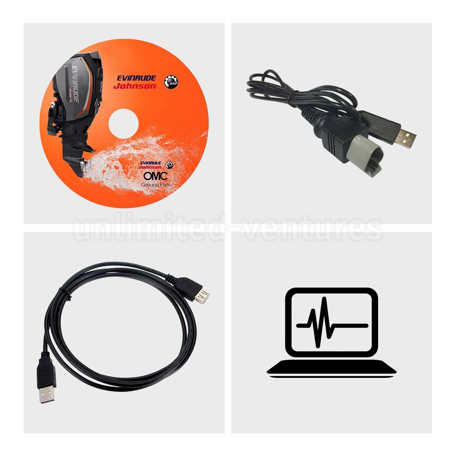Diagnostic USB tool KIT with chip FT232RL for Evinrude E-tec Ficht outboard boat