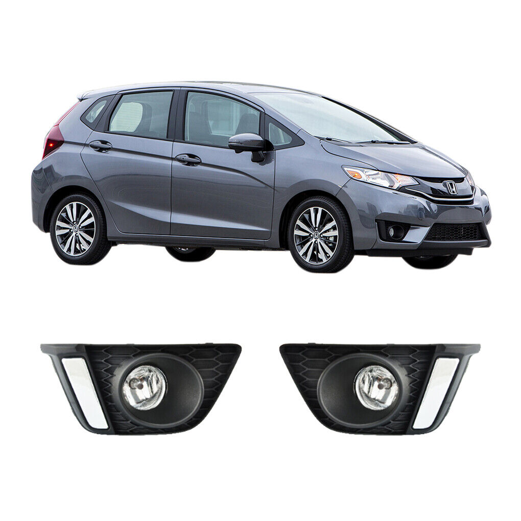 For 2014-2017 Honda Fit CHROME Fog Lights Lamps with Assembly Set L&R Side