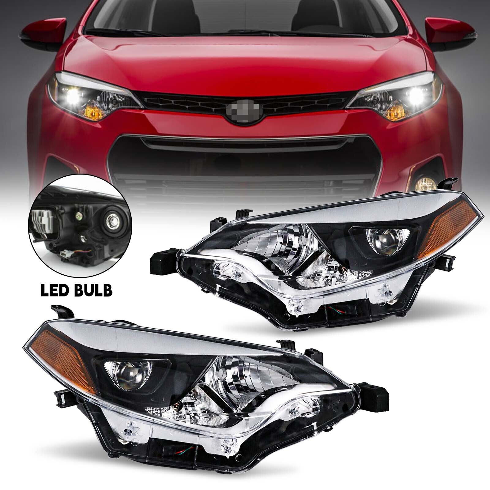 For 2014 2015 2016 Toyota Corolla LED Headlights Headlamp Replacement Left&Right