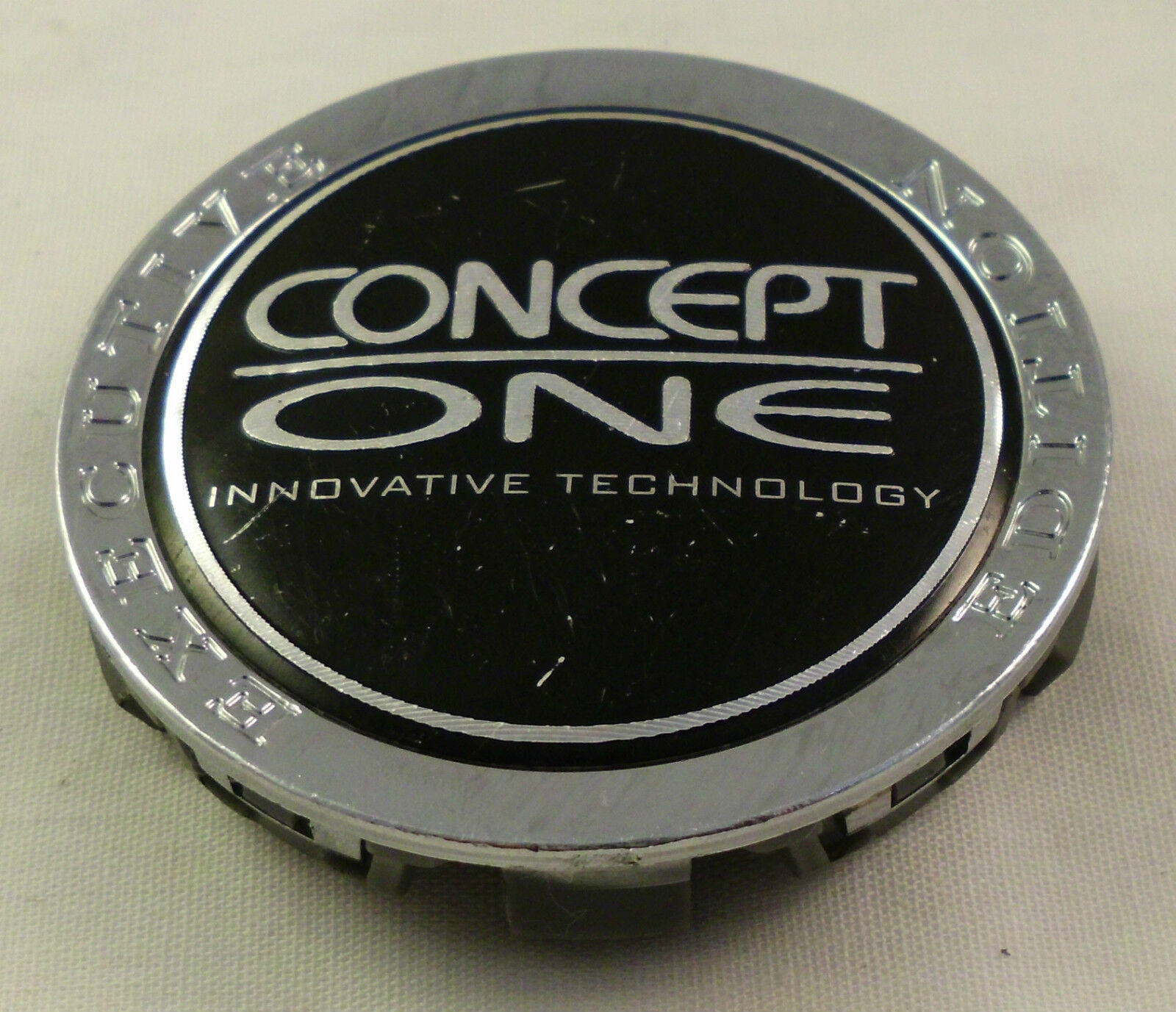 Concept One Wheels Chrome / Black Custom Wheel Center Caps (1) # 3744