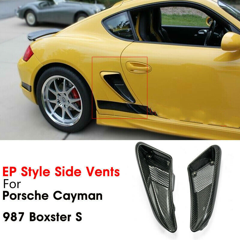 For 06-12 Porsche Caymans 987 Boxster S EP Style Carbon Side Vents Scoops Parts