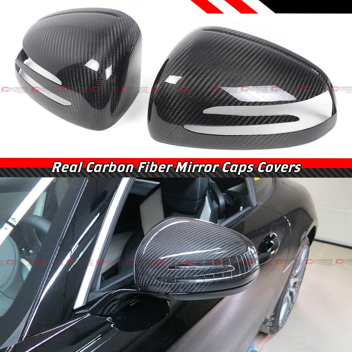 FOR MERCEDEZ BENZ R172 SLK SLC SL AMG GT REAL CARBON FIBER SIDE MIRROR COVER CAP
