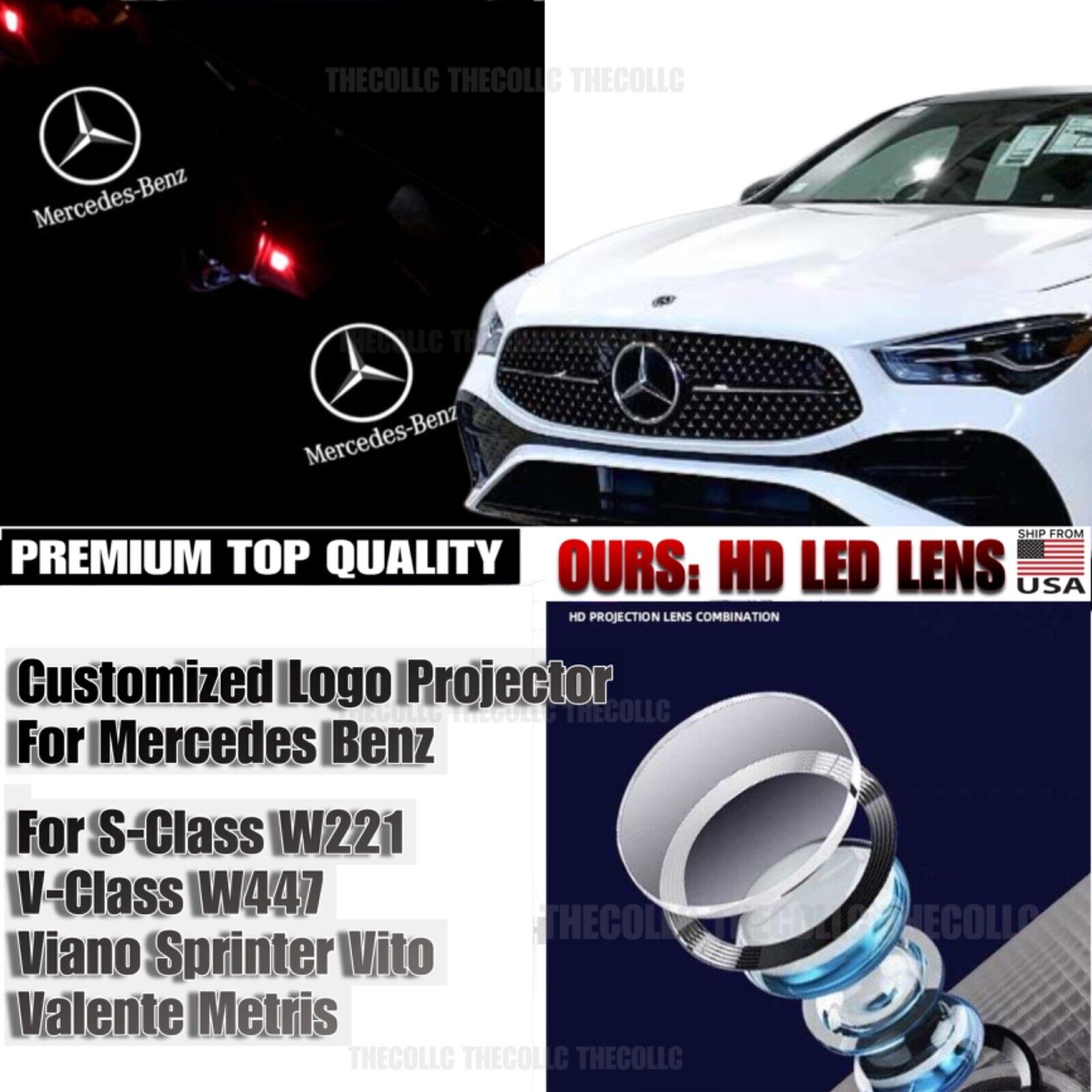 2/4 Mercedes Benz LED Projector Car door puddle light For W176 W205 W212 W213