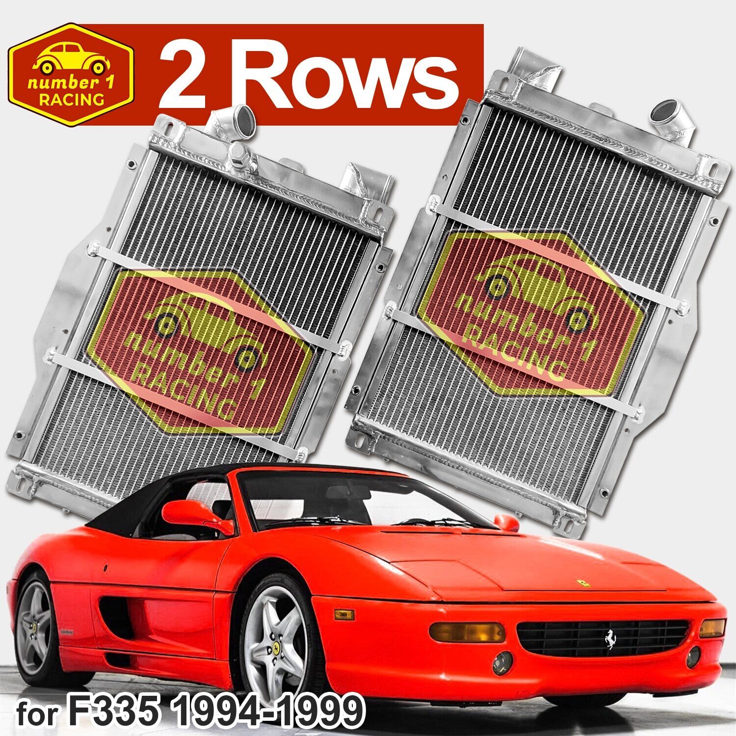 Left & Right Premium All Aluminum Radiator for 1994-1999 Ferrari 355 GTS 98 97