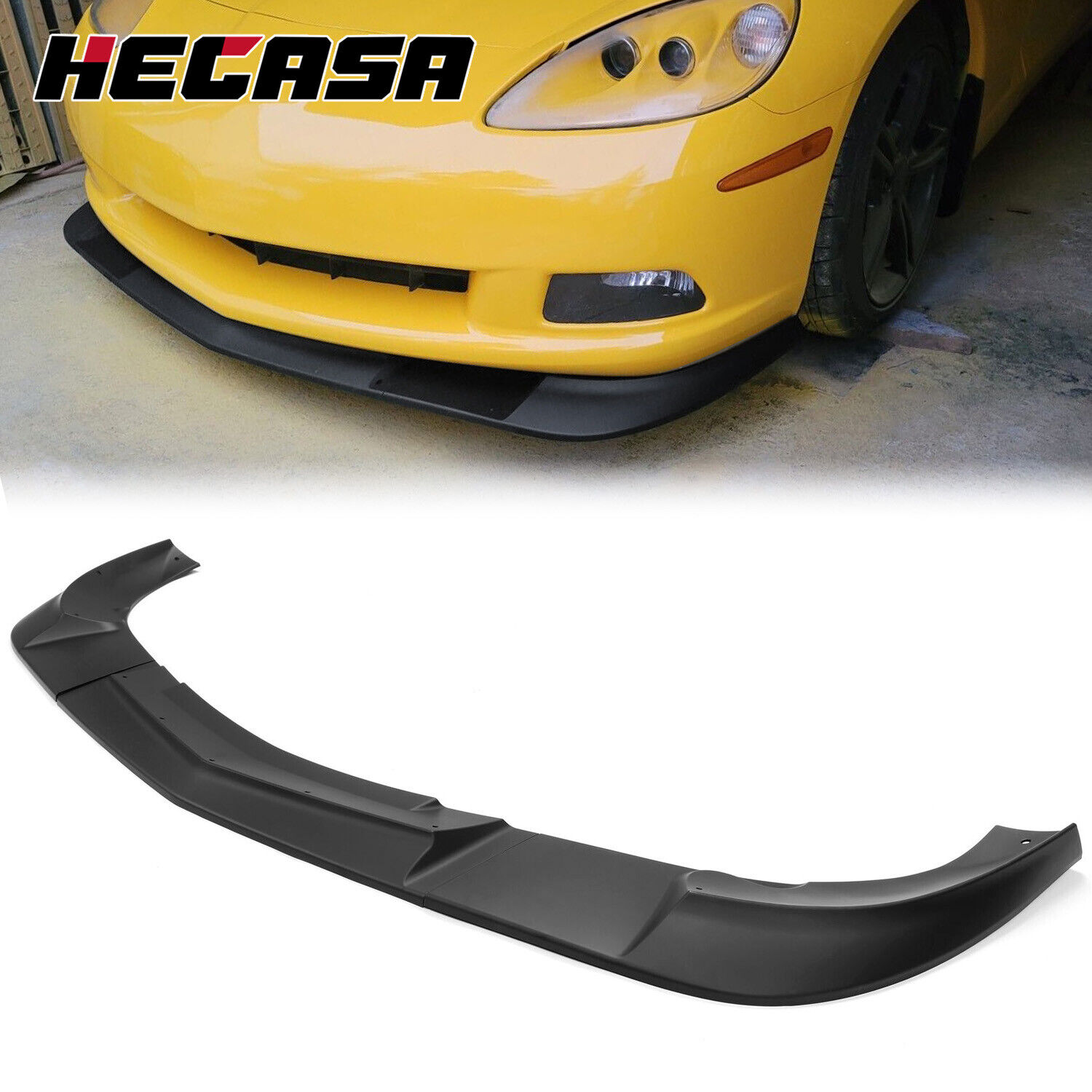 HECASA For 2005-2013 Chevy Corvette C6 Base ZR1 Style Front Bumper Lip Spoiler