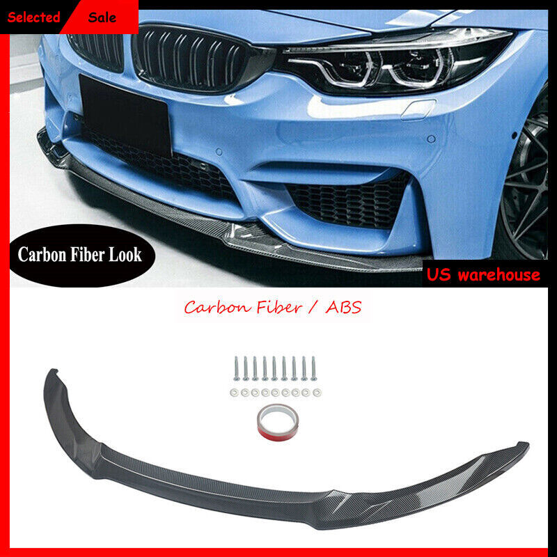 For BMW M3 F80 M4 F82 F83 2015-2020 CS Style Front Bumper Lip Carbon Fiber Style