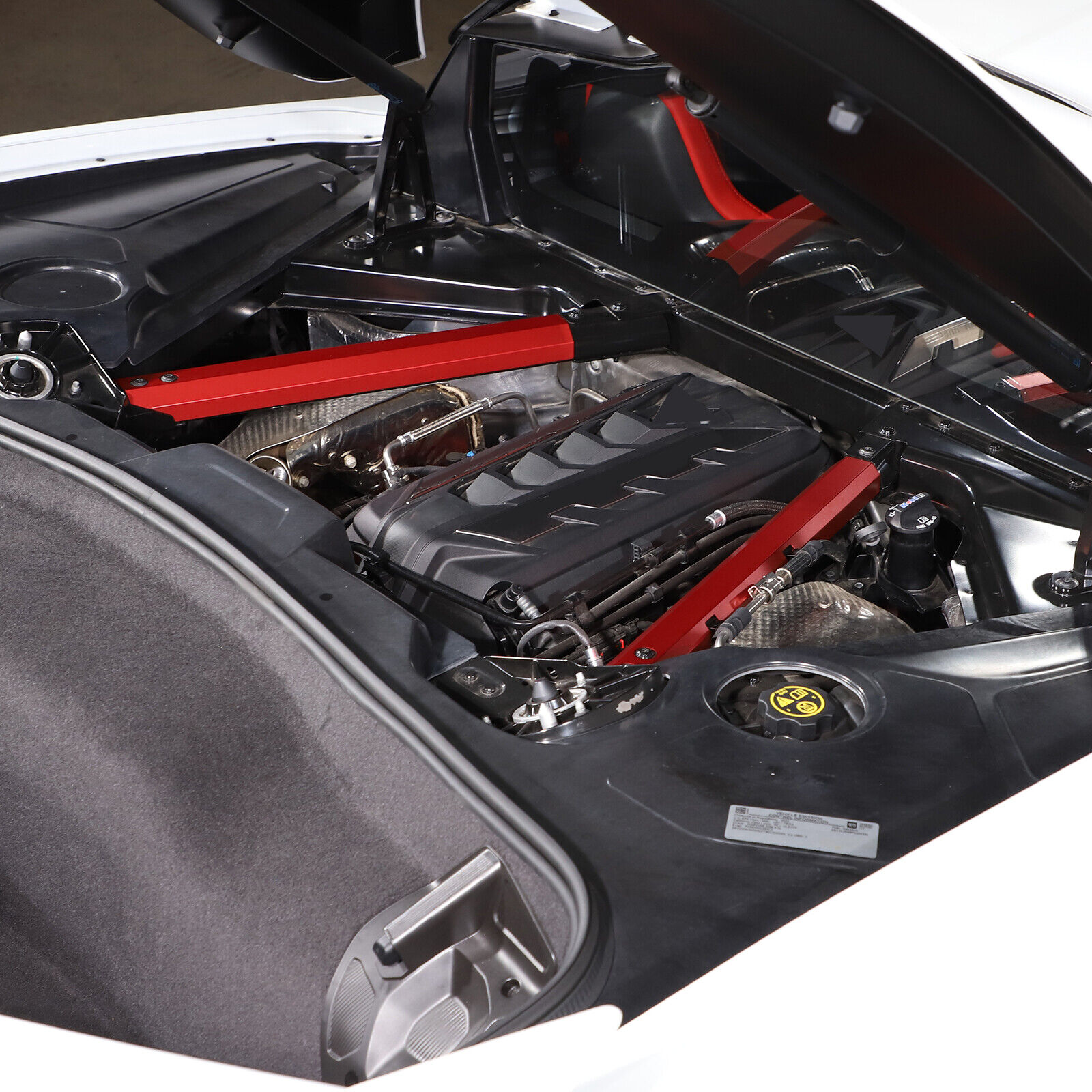 Aluminum Alloy Red Engine Shroud Side Decoration Cover For Corvette C8 2020-2023