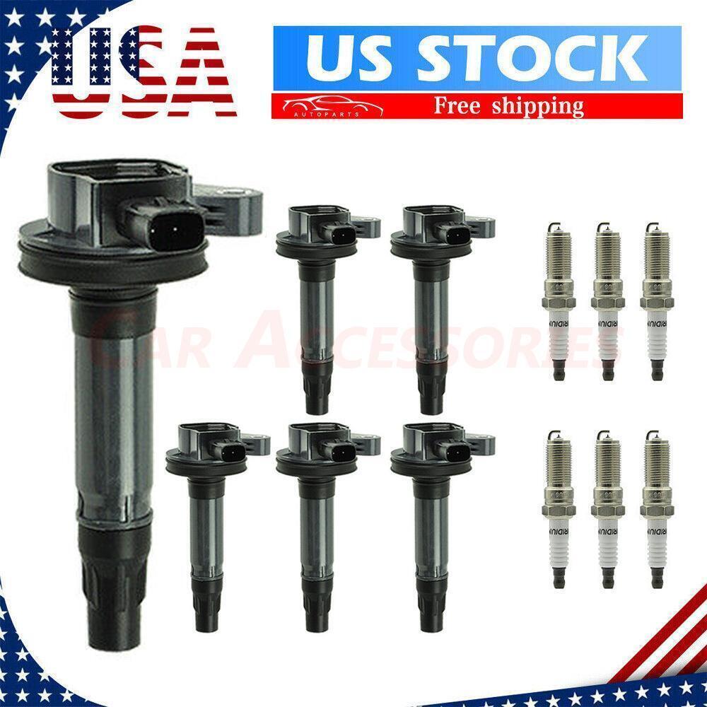 6Pack Ignition Coil & Iridium Spark Plug For Ford Lincoln Mazda 3.5L 3.7L UF553