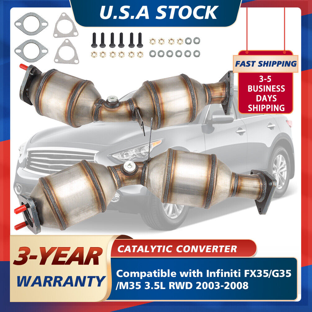 Catalytic Converter Set For Nissan 350Z Infiniti FX35 G35 M35 RWD 3.5L 2003-2008
