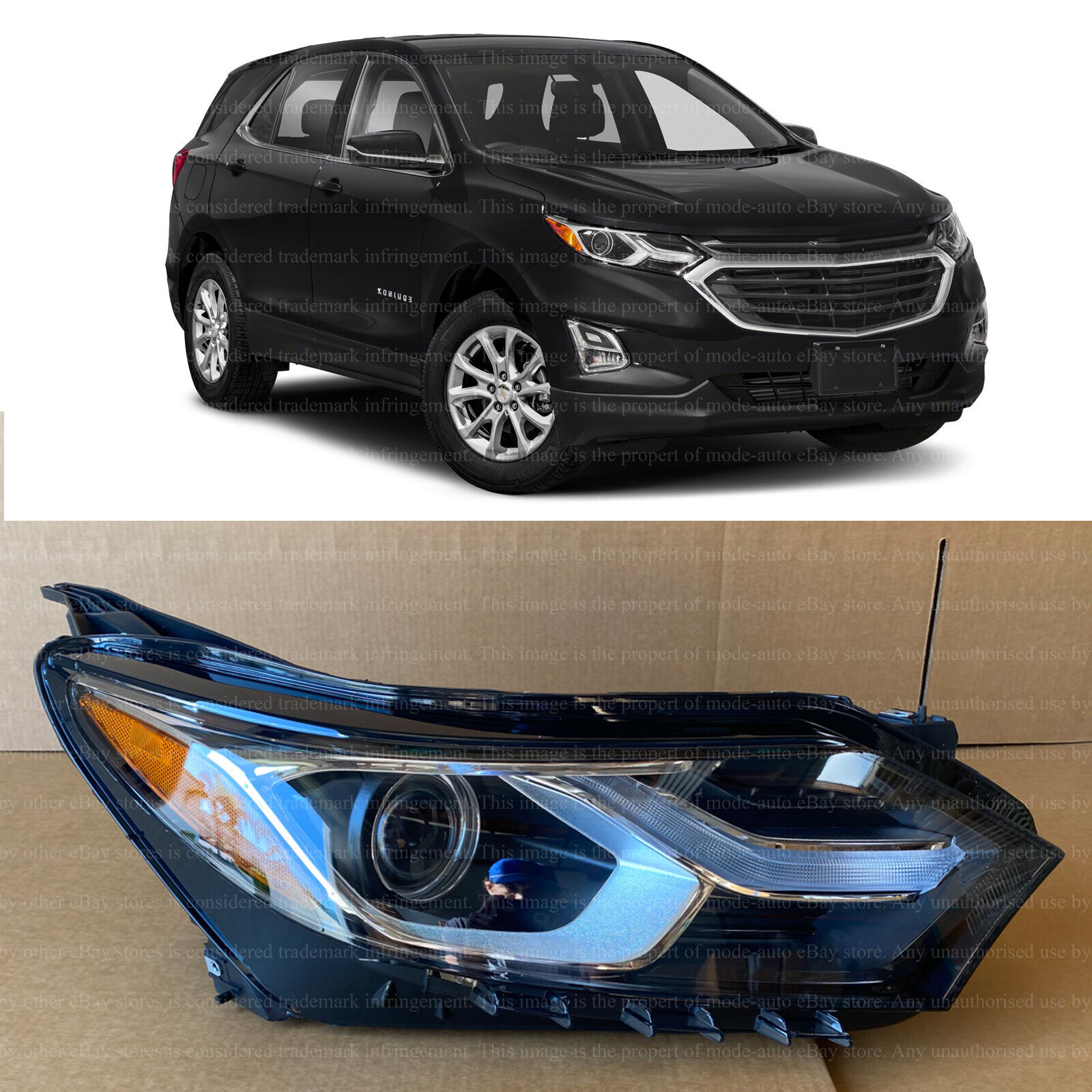 HID/Xenon Headlight for 2018 2021 Chevy Equinox Right Passenger Side w/ LED DRL