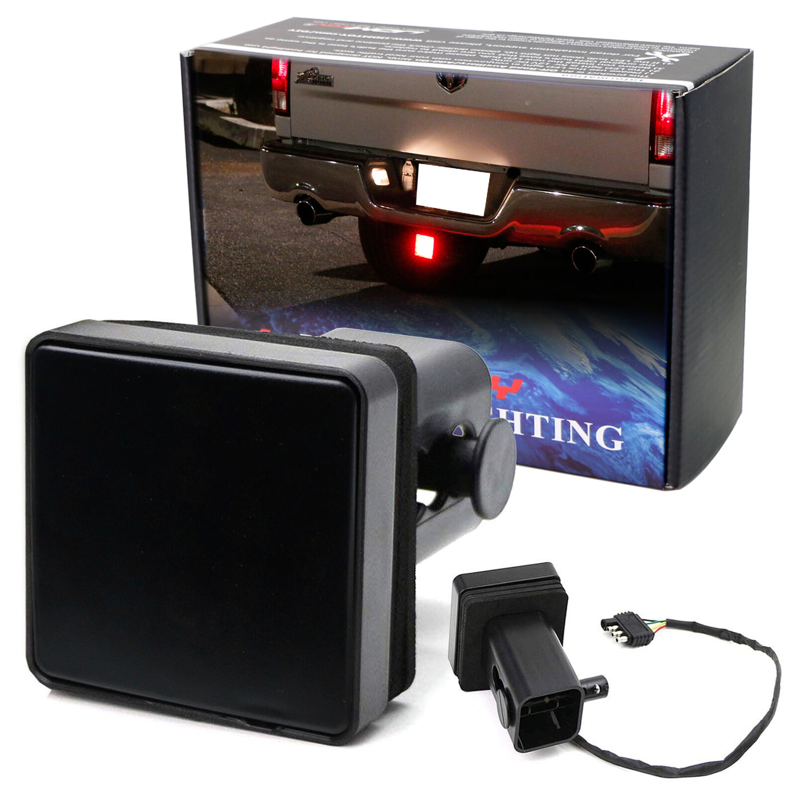 Smoked Lens 15-LED Brake Light Trailer Hitch Cover Fit Towing & Hauling 2\