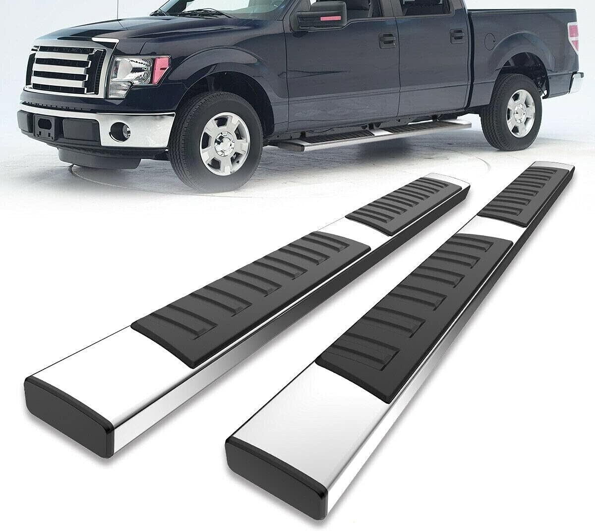 6\'\' Side Steps Running Boards Fit 2007-2021 Toyota Tundra Extended Double Cab