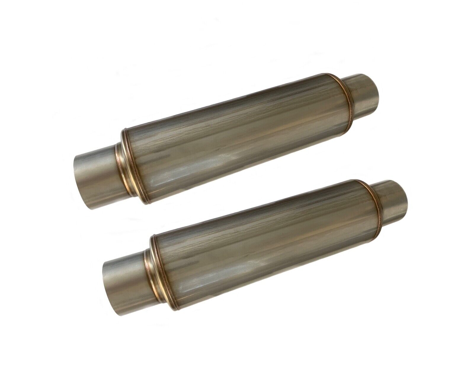 Pair of 2.5\'\' In/Out Exhaust Muffler 4.5\