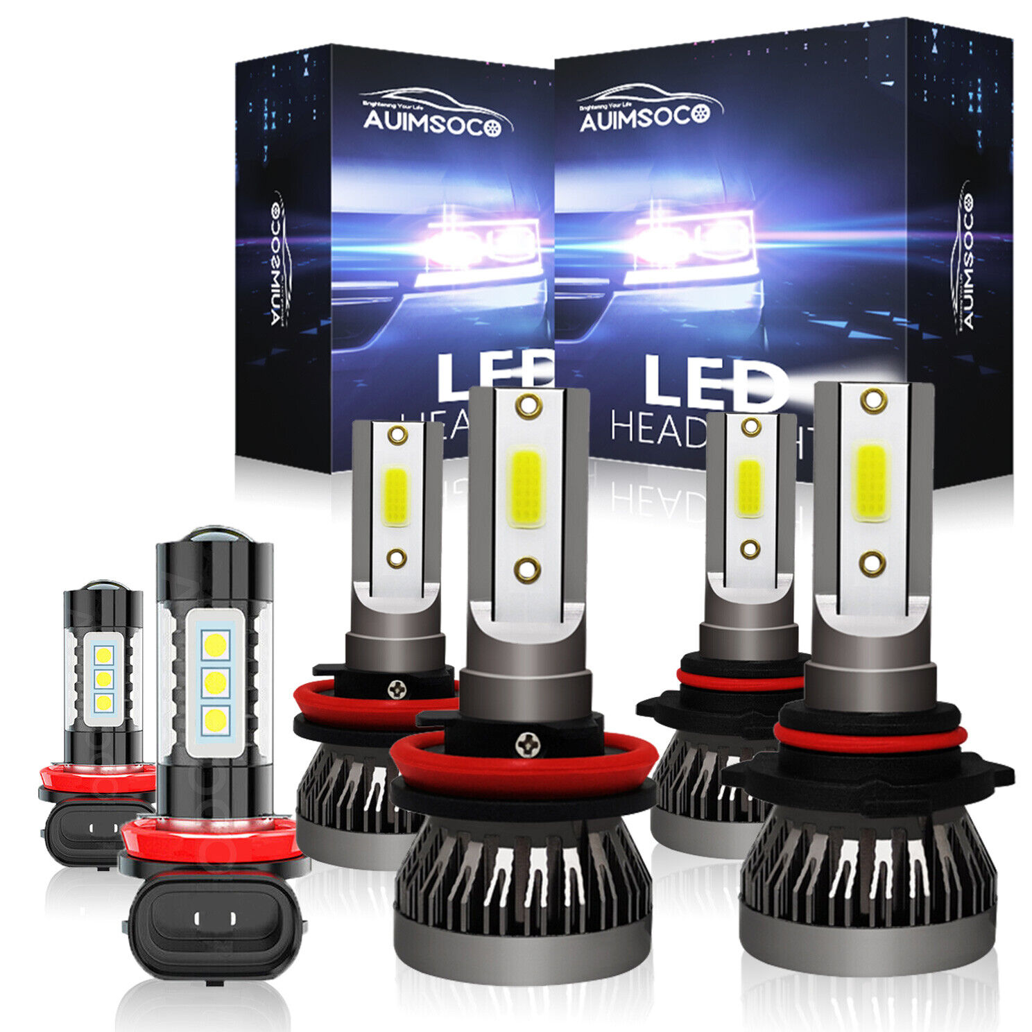 For Toyota Camry 2007-2014 6000K Combo LED Headlight High Low + Fog Light Bulbs