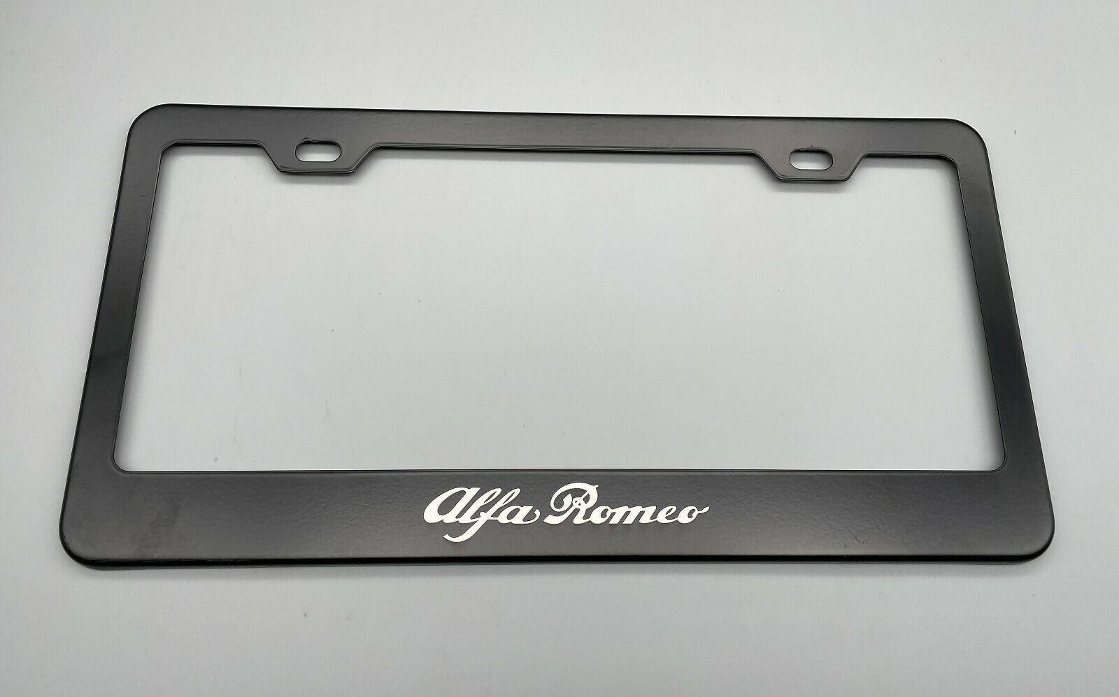 Alfa Romeo Black License Plate Frame Stainless Steel with Laser Engraved