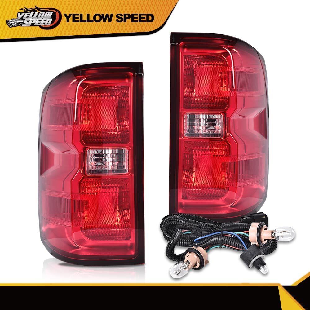 Fit For 2014-2018 Chevy Silverado 1500 2500 3500 Tail Lights Brake Lamps w/bulbs