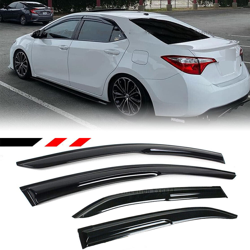 For Toyota Corolla 2014-2018 3D JDM Wavy Mugen Style Window Visors Rain Guards
