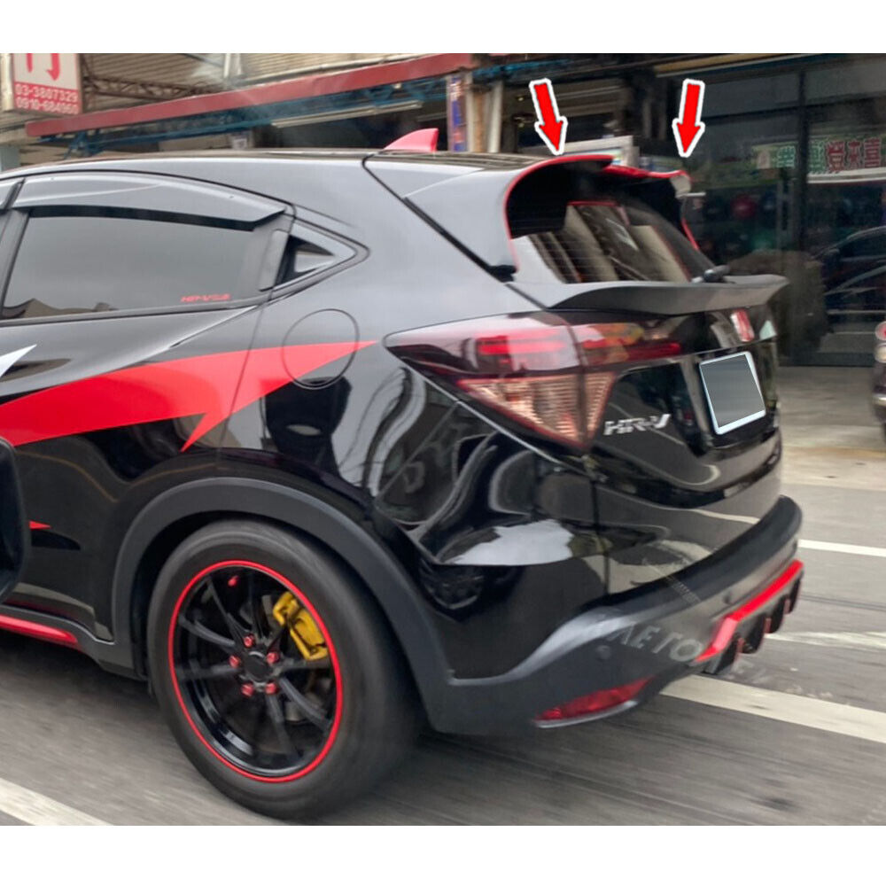 Painted Black + RED For Honda HRV HR-V Wagon M Style Rear Roof Spoiler Wing 2PCS