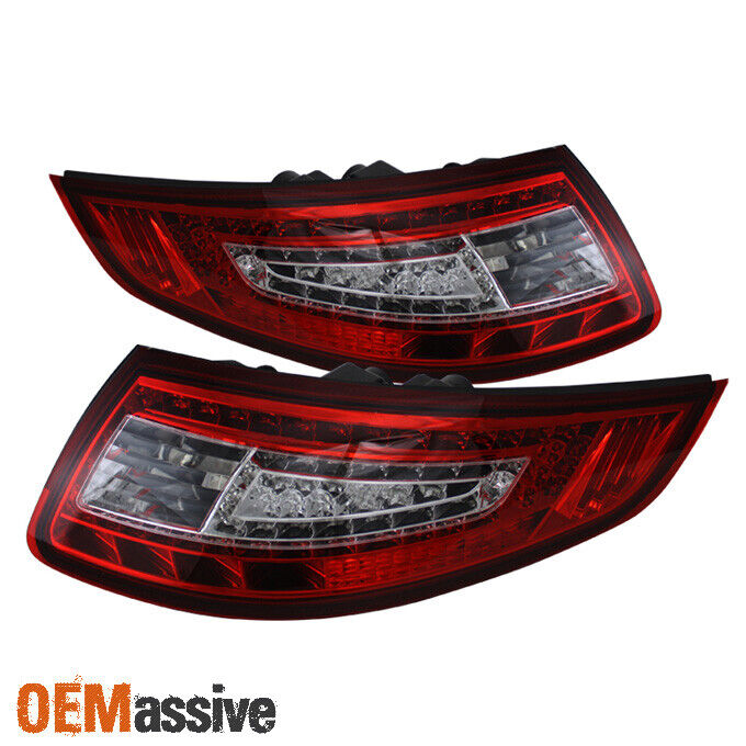 Fits 05-08 Porsche 911 997 Carrera 4/S/4S Red Clear LED Tail Lights Left+Right
