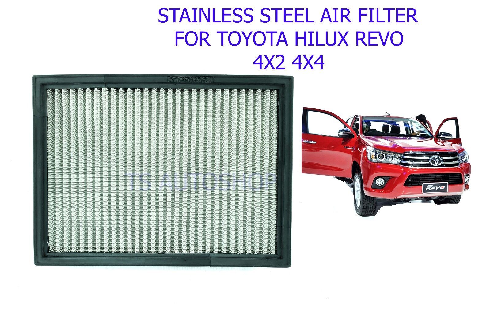 HURRICANE STAINLESS AIR FILTER For TOYOTA HILUX REVO SR5 M70 M80 2015 2018