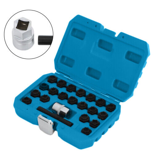 22pc Wheel Locking Key Set Wheel Rim Lug Nut Master Removal Tool Kit Anti-theft
