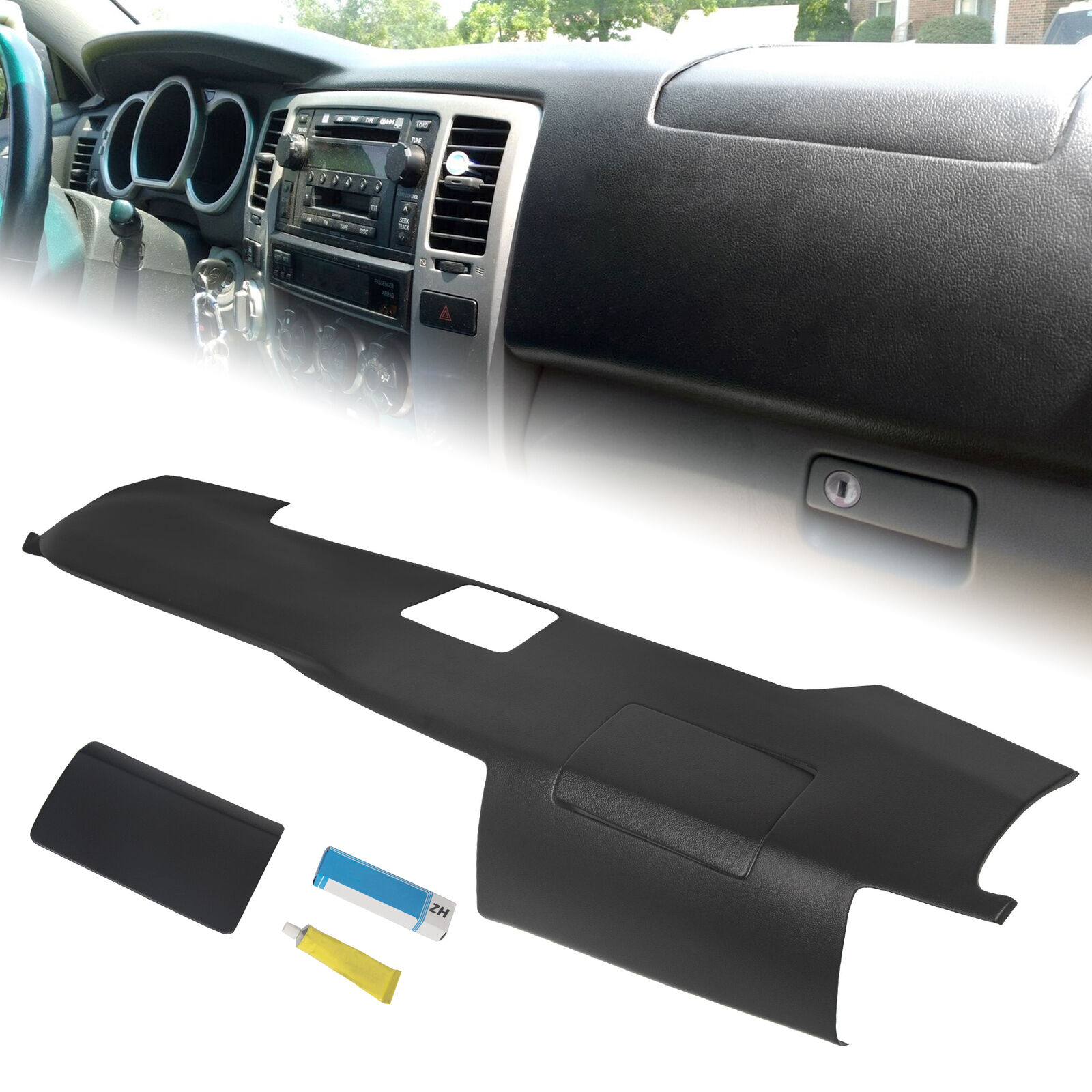 For 2003-2009 03-09 Toyota 4Runner Texture Black Dash Pad Cover W/ Speaker Holes