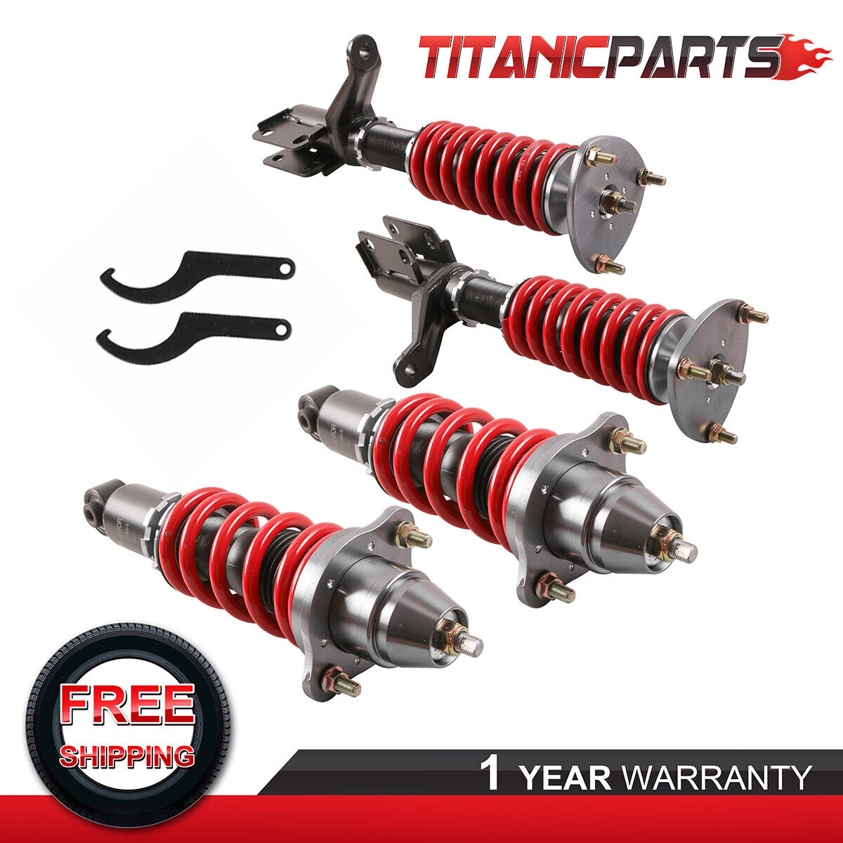 Front & Rear Full Coilovers For 2002 2003 2004 2005 2006 Acura RSX 2-Door 2.0L