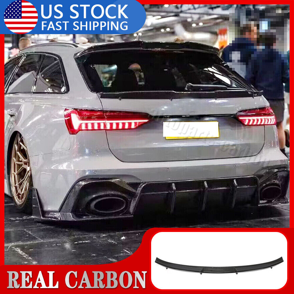 DRY CARBON Rear Trunk Middle Spoiler Wing Fit For Audi RS6 Avant C8 2019-2023
