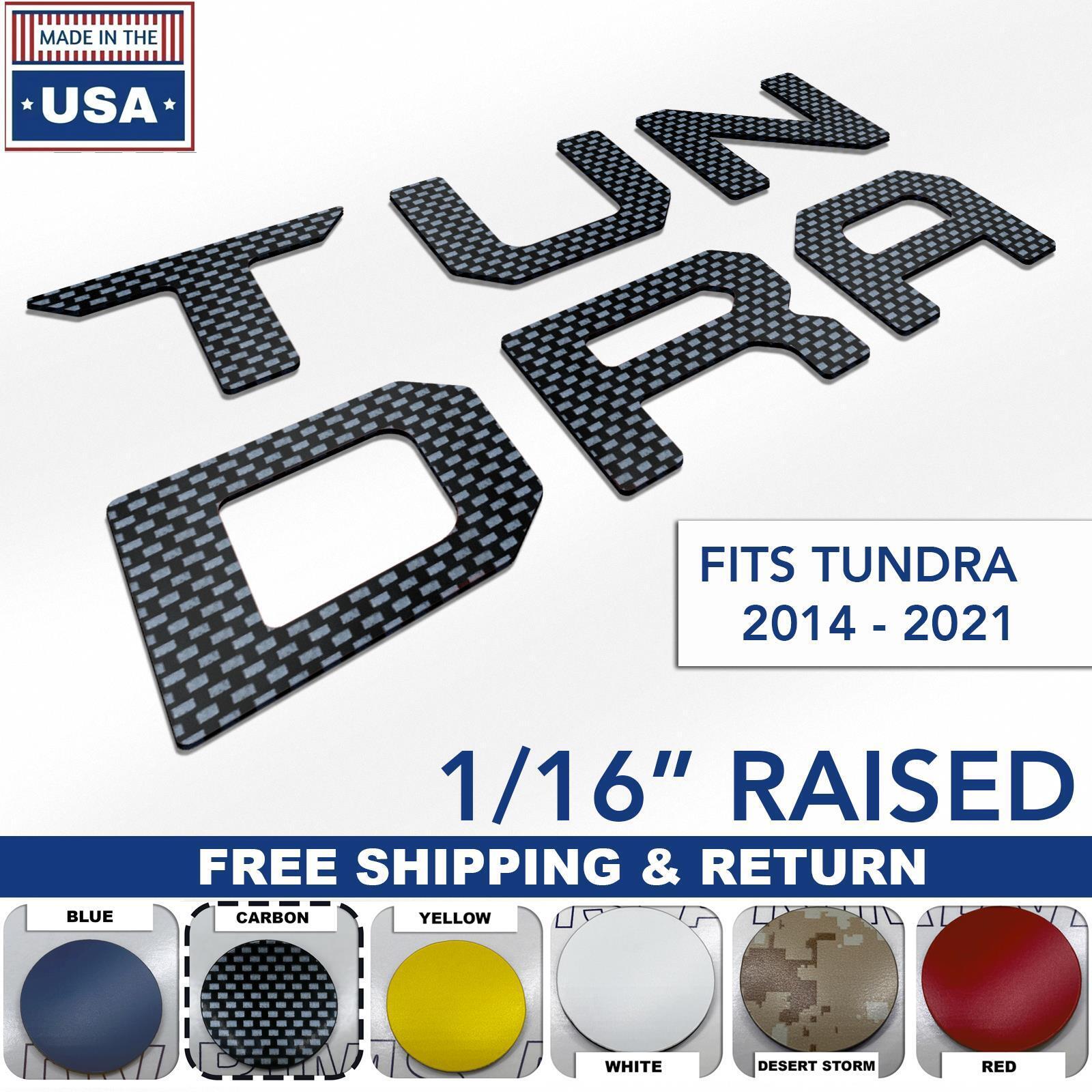 Carbon Raised Plastic Letters Inserts Toyota Tundra 2014-2021 Tailgate
