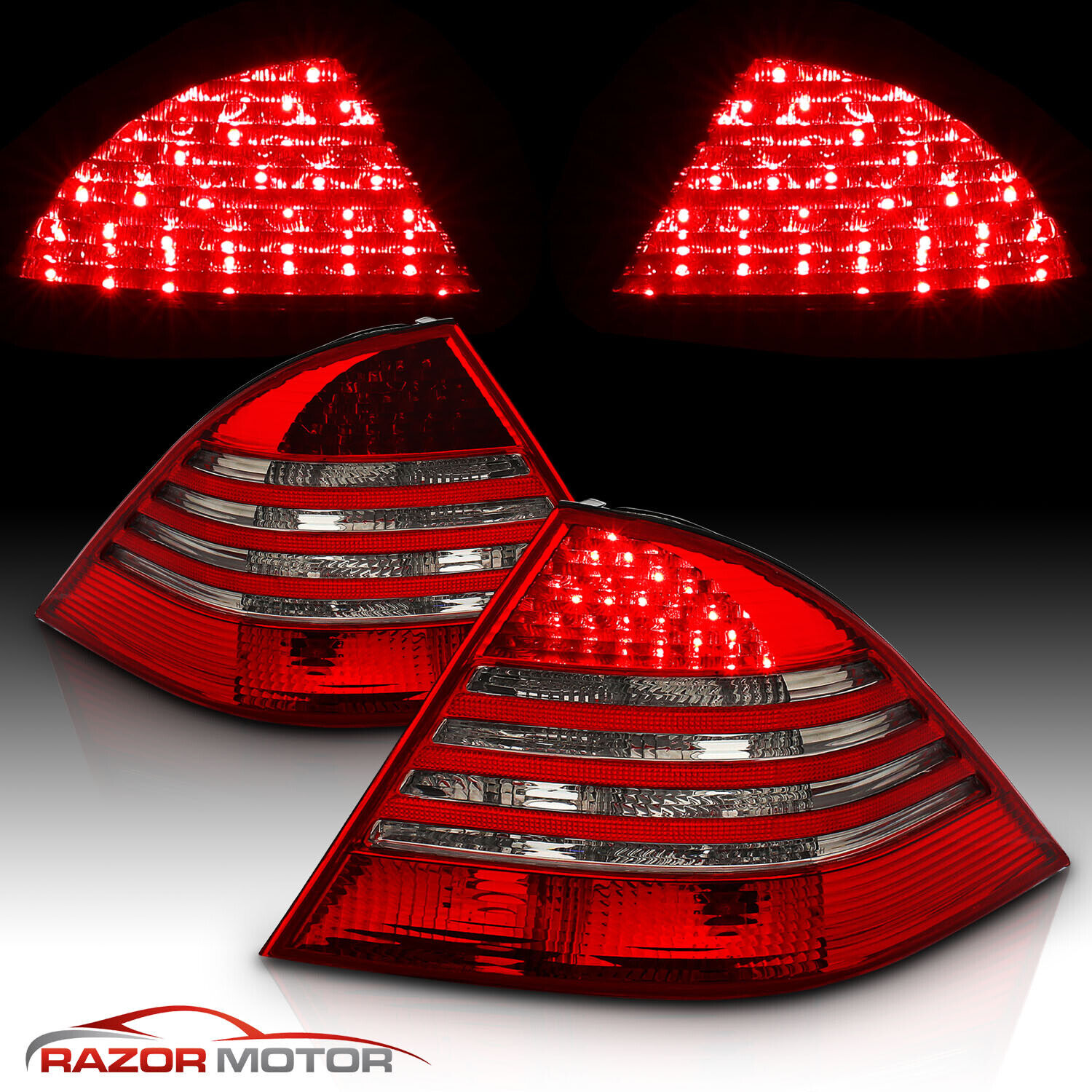 00-06 For Mercedes-benz W220 S-Class S430 S500 S600 S550 Red Smoke Tail Lights