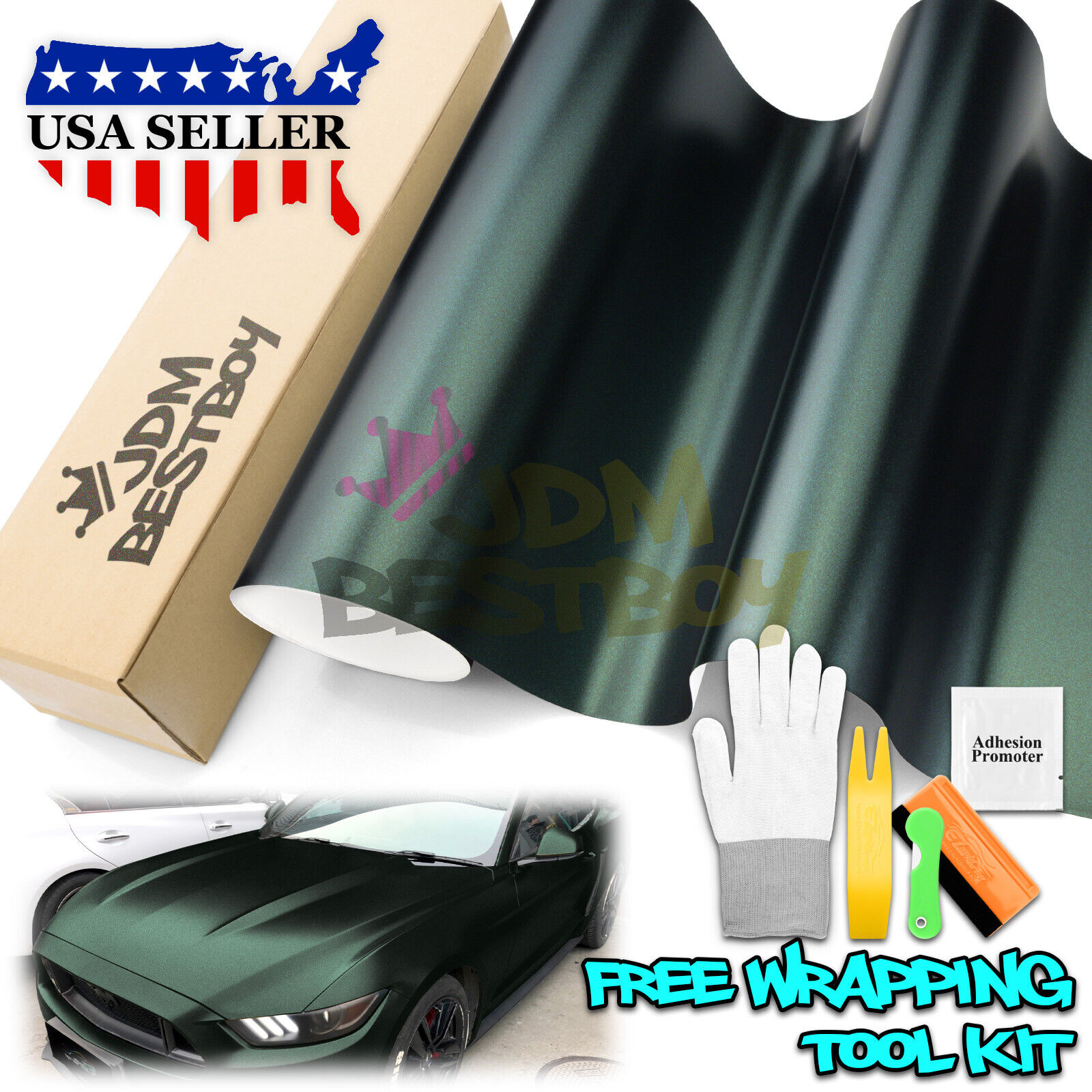 Premium Matte Metallic Satin Pearl Dark Green Vinyl Car Wrap Sticker Decal Sheet