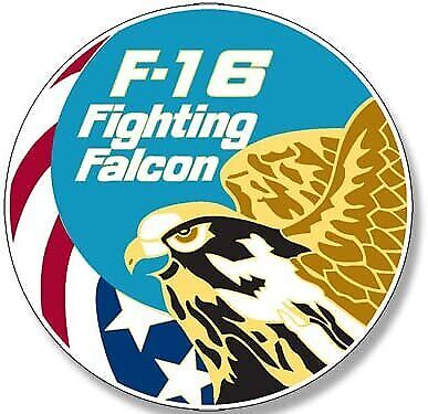 3 inch Round F-16 Fighting Falcon Logo Sticker USAF (Air Force US USA) USAF Lic.