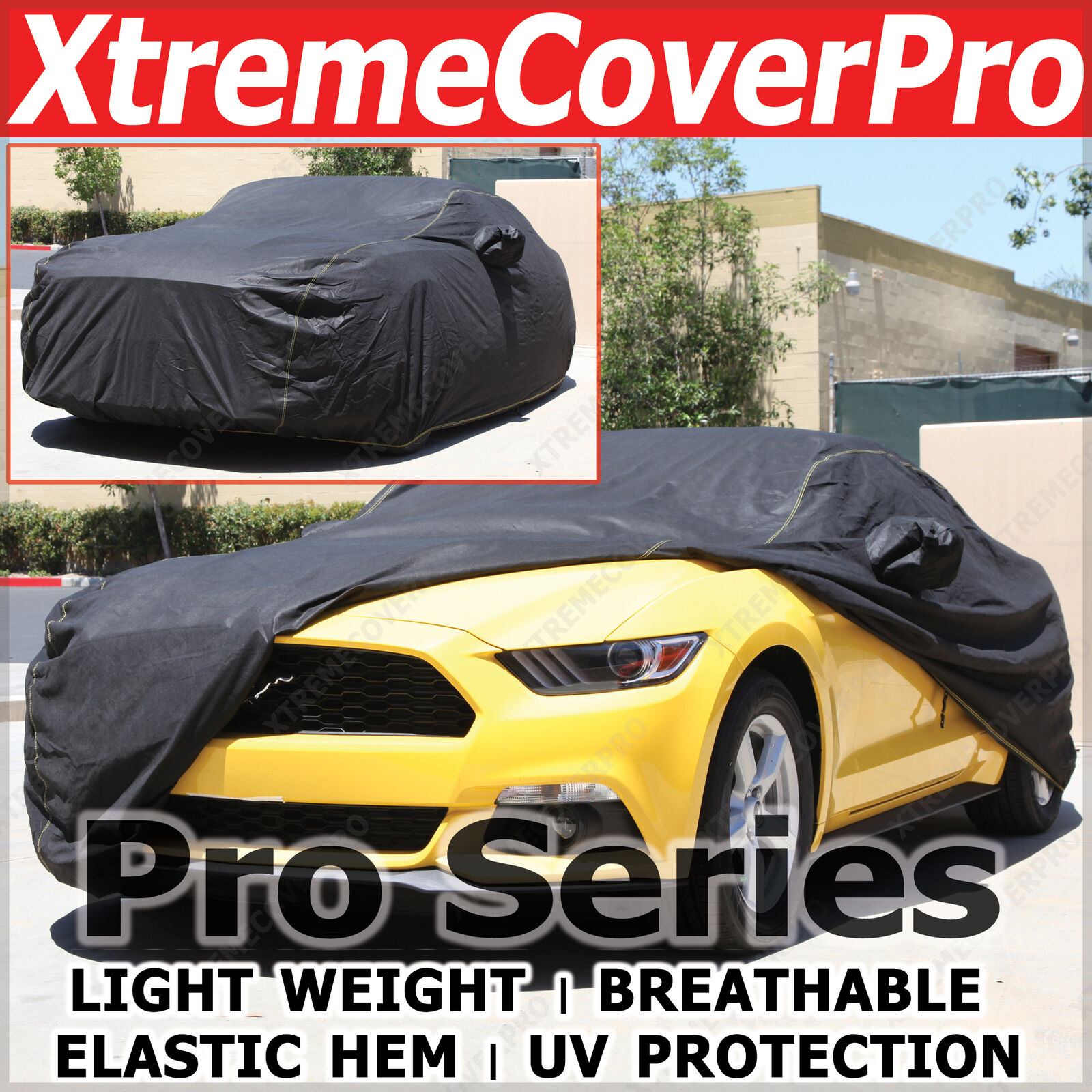 2015 BMW M6 GRAN COUPE Breathable Car Cover w/Mirror Pockets - Black
