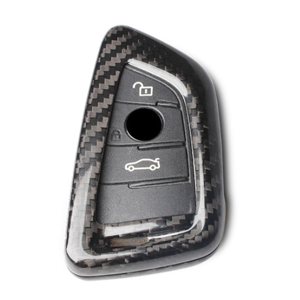 Real Carbon Fiber Key Fob Case Cover Keychain For BMW X1 X2 X3 X4 X5 X6 X7 M7 M8