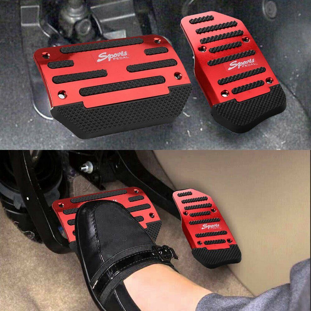 Red Non-Slip Automatic Gas Brake Foot Pedal Pad Cover Car Accessories Parts