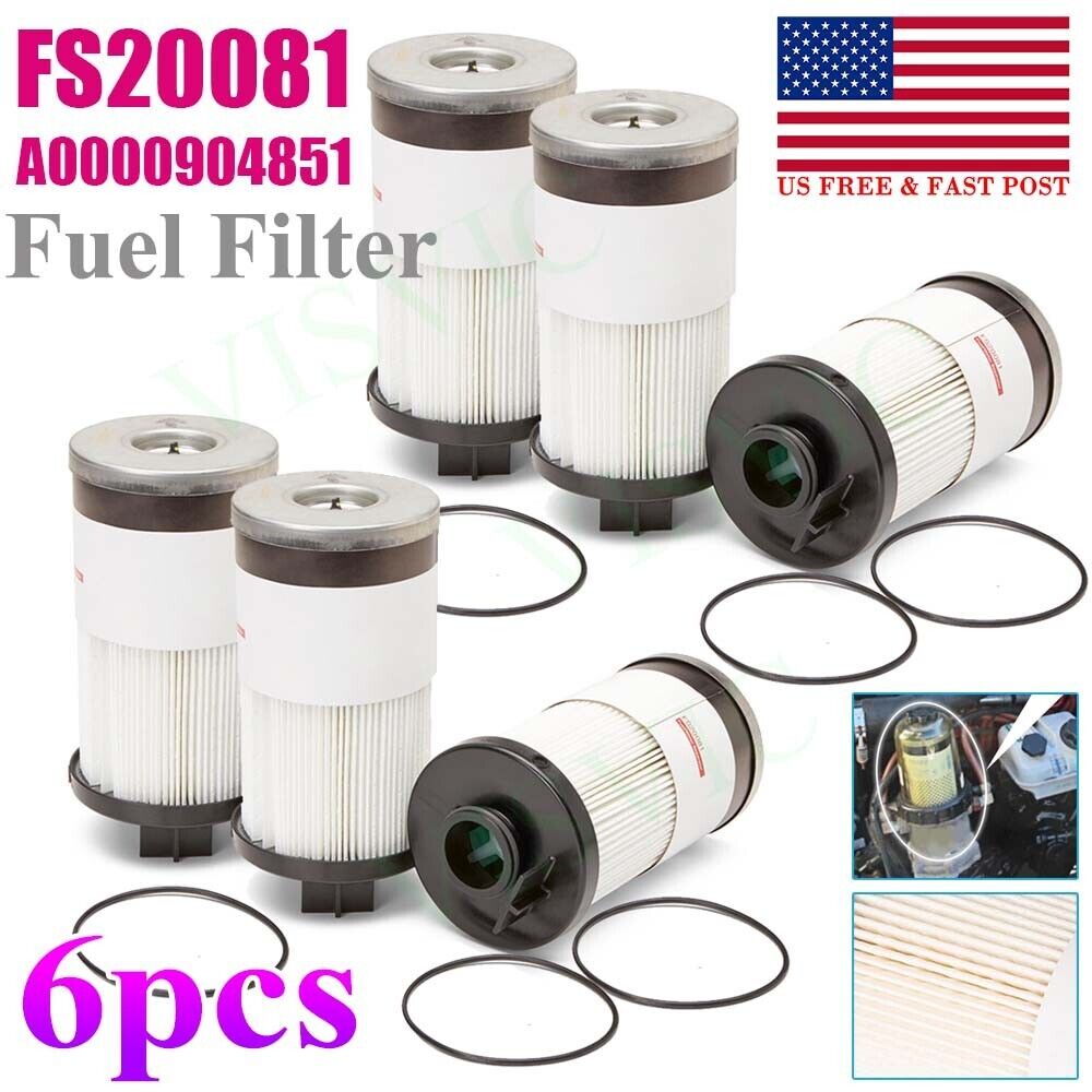 6 pack Fuel Filter With Water Separator For Freightliner FS20081 A0000904851