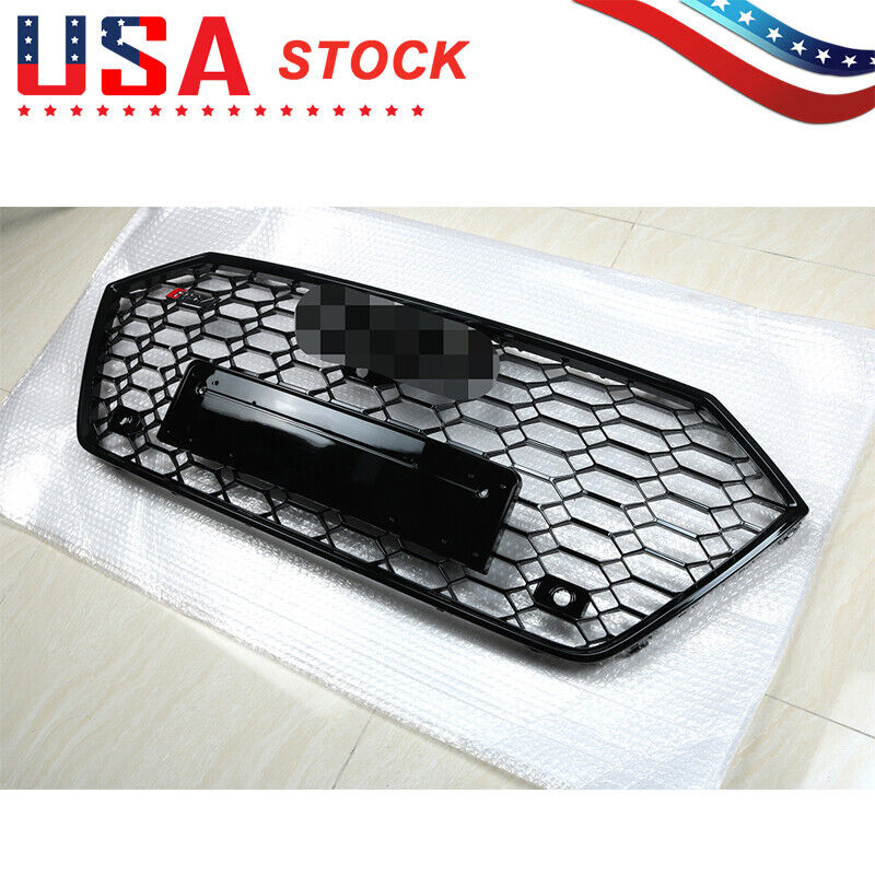 For Audi A7 S7 RS7 Style 2019-2020 Front Honeycomb Mesh Grill Grille Gloss Black
