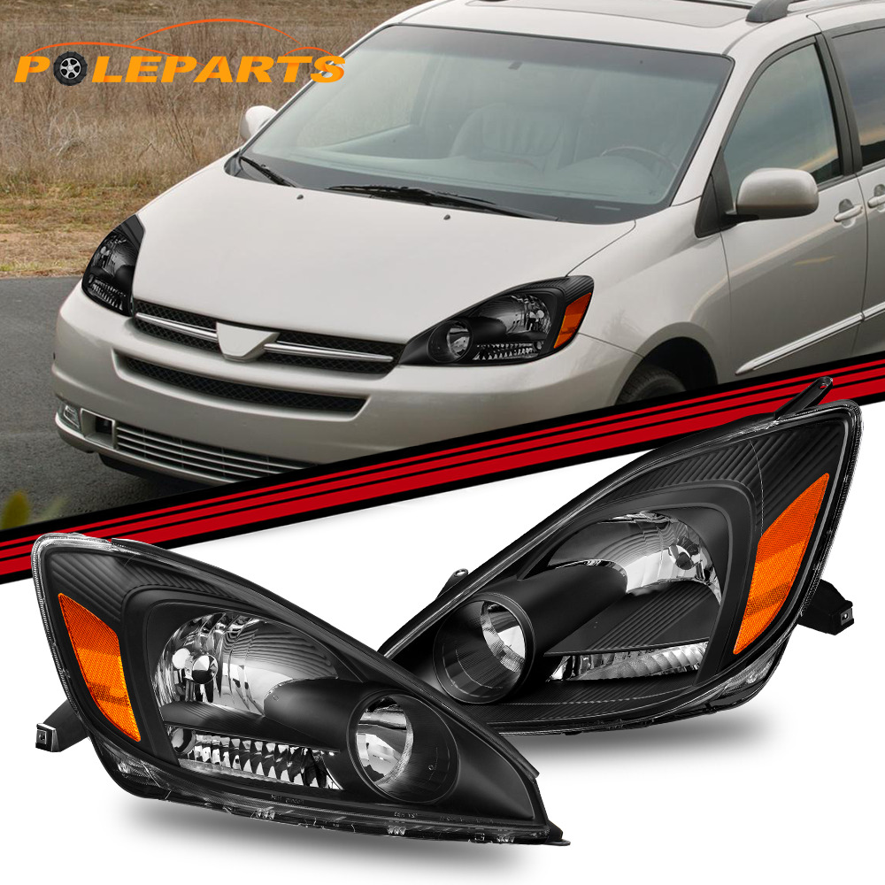 New Pair Headlights Headlamps For 2004-2005 Toyota Sienna CE LE XLE Left & Right