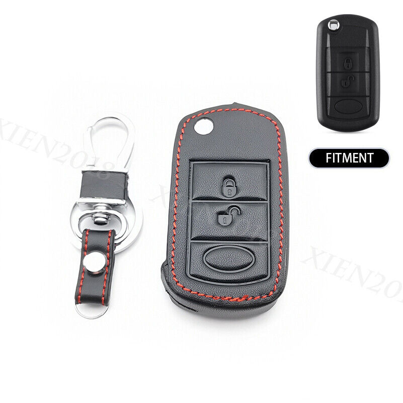 Leather Car Remote Key Fob Case Shell Cover For Land Rover LR3 Range Rover Sport