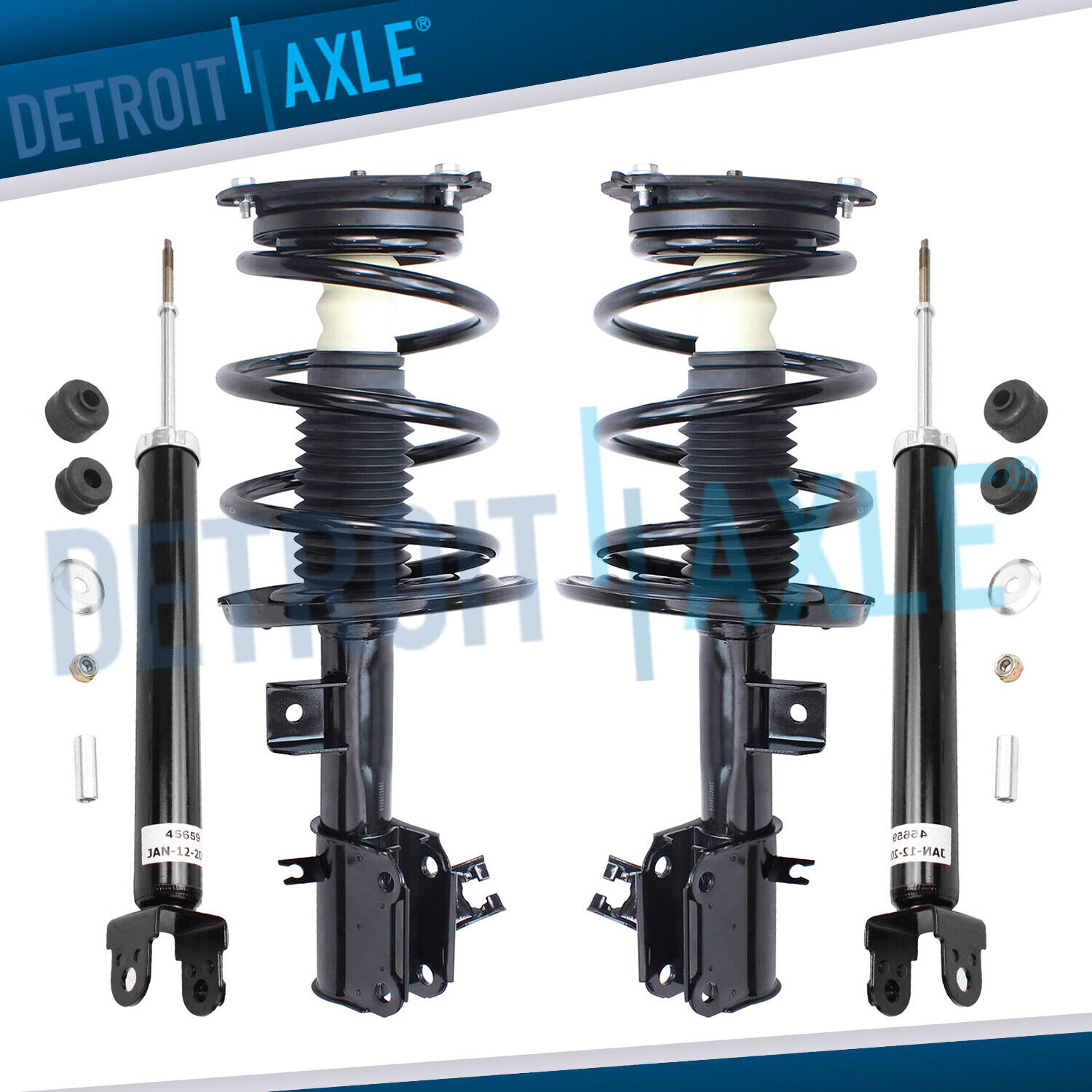 Front Spring Struts Assembly + Rear Shock Absorbers for 2009-2014 Nissan Maxima 