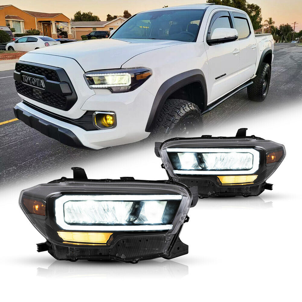 For 2015-2022 Toyota Tacoma Full LED DRL Headlights Reflector Assembly A Pair