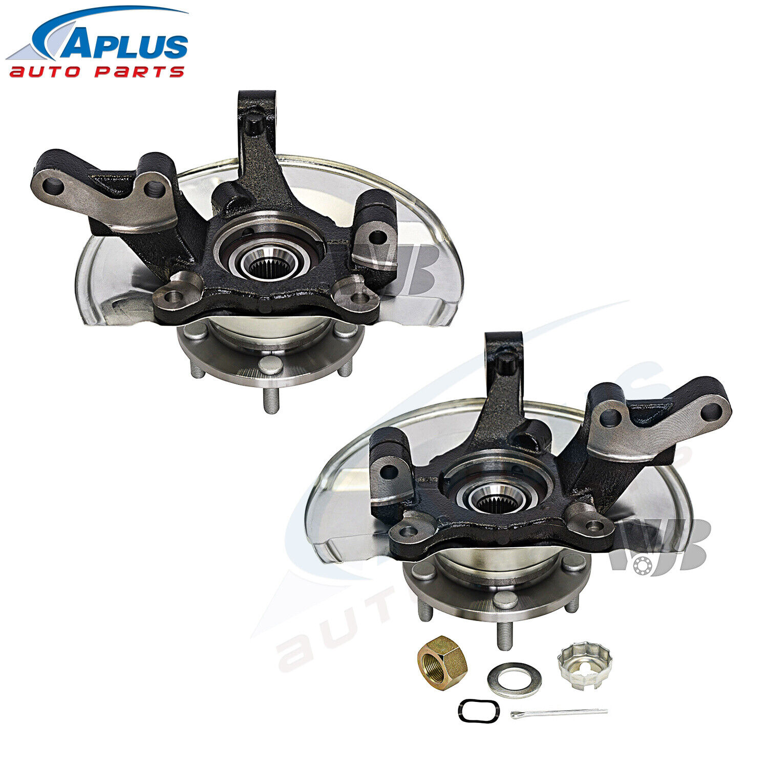 2 Front Knuckle & Wheel Bearing Hub For 07-12 Dodge Caliber Jeep Compass Patriot